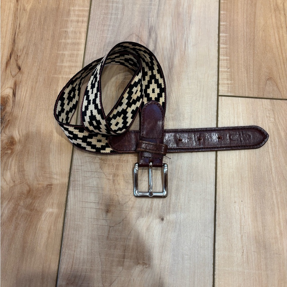 Leather Aztec Print Belt- 30” - Picture 7 of 7